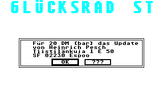 Glücksrad ST atari screenshot
